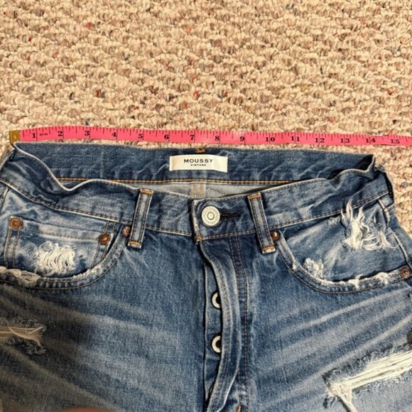 MOUSSY VINTAGE Sunnyvale High-Rise Cut-Off Denim Shorts- Size 26 - Picture 11 of 13